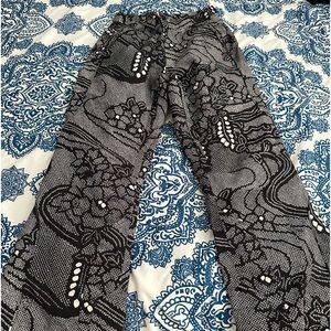 Free People Bunny Slope Black and White floral snow pant